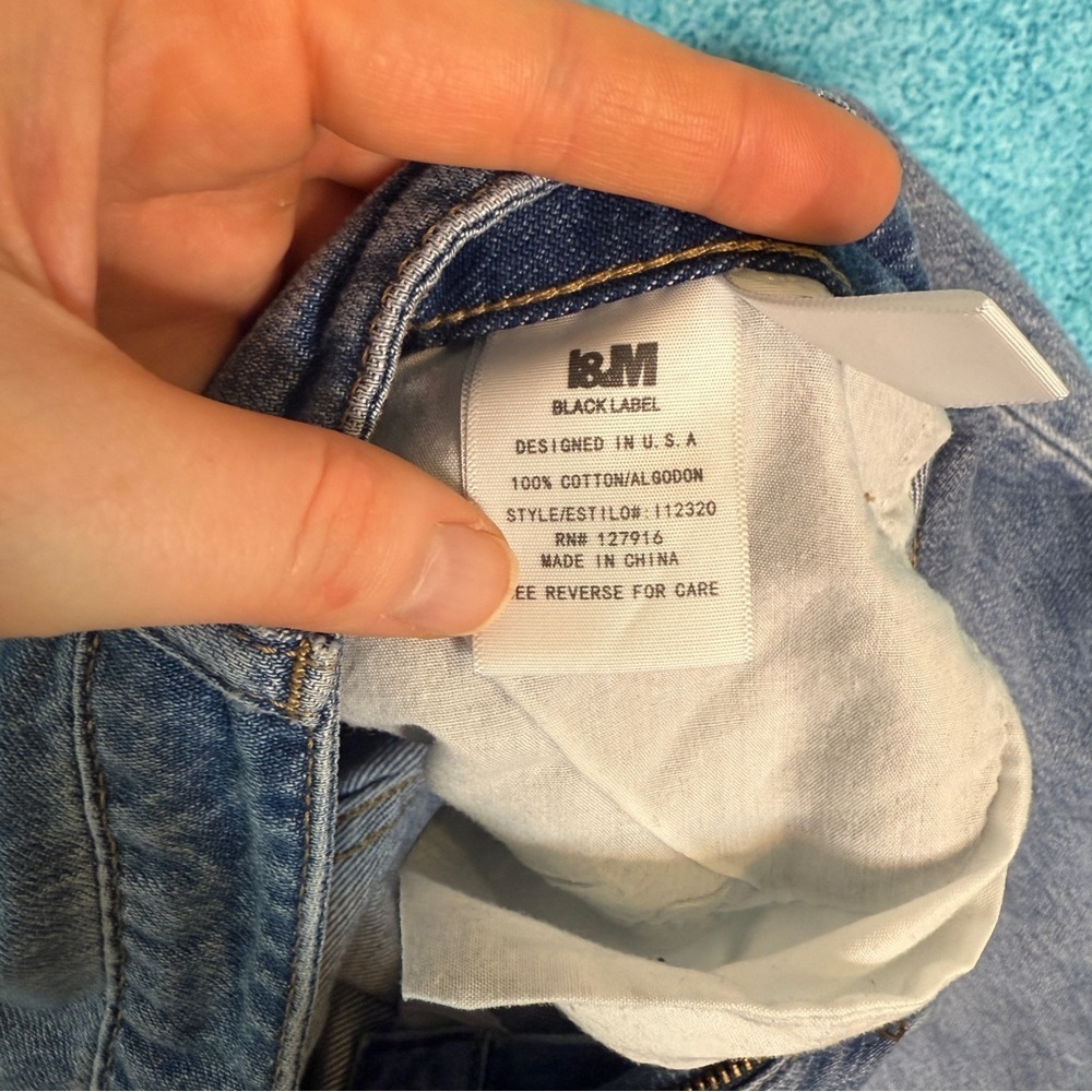I&M Black Label Distressed Womens Wide Leg Denim Blue Jeans Size 5 Fits 28x29 - Picture 10 of 15